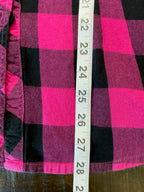 Fox Girls - Women's Pink & Black Plaid Flannel Shirt - Size XL