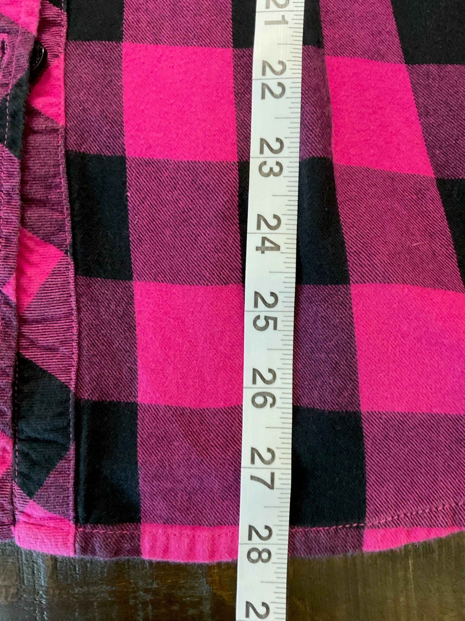 Fox Girls - Women's Pink & Black Plaid Flannel Shirt - Size XL