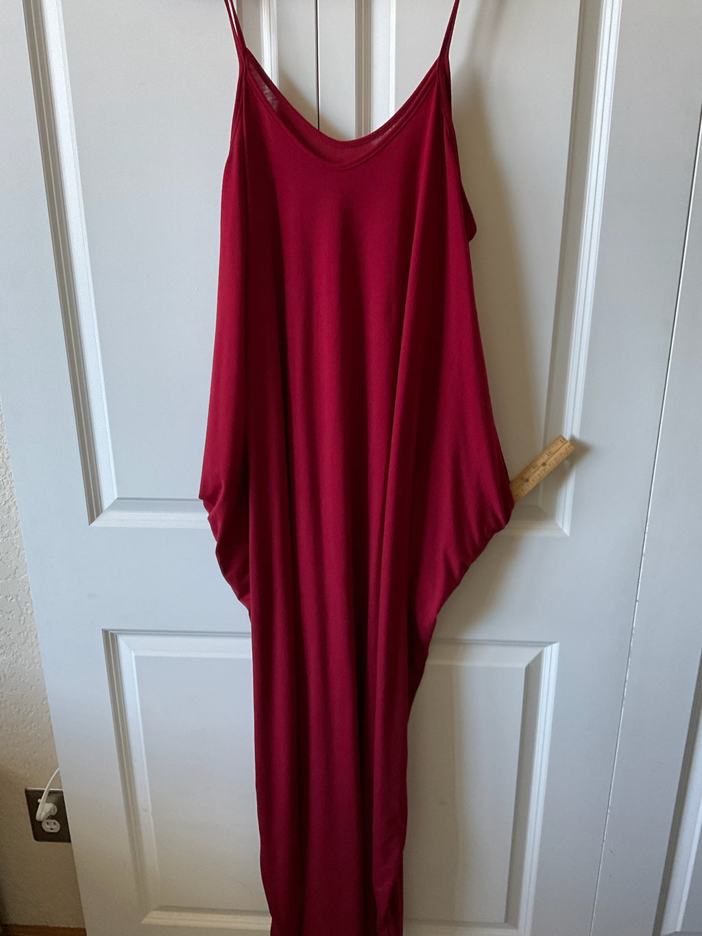 SHEIN Curve Plus Size 3X Red Spaghetti Strap Maxi Dress with Pockets