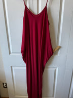 SHEIN Curve Plus Size 3X Red Spaghetti Strap Maxi Dress with Pockets