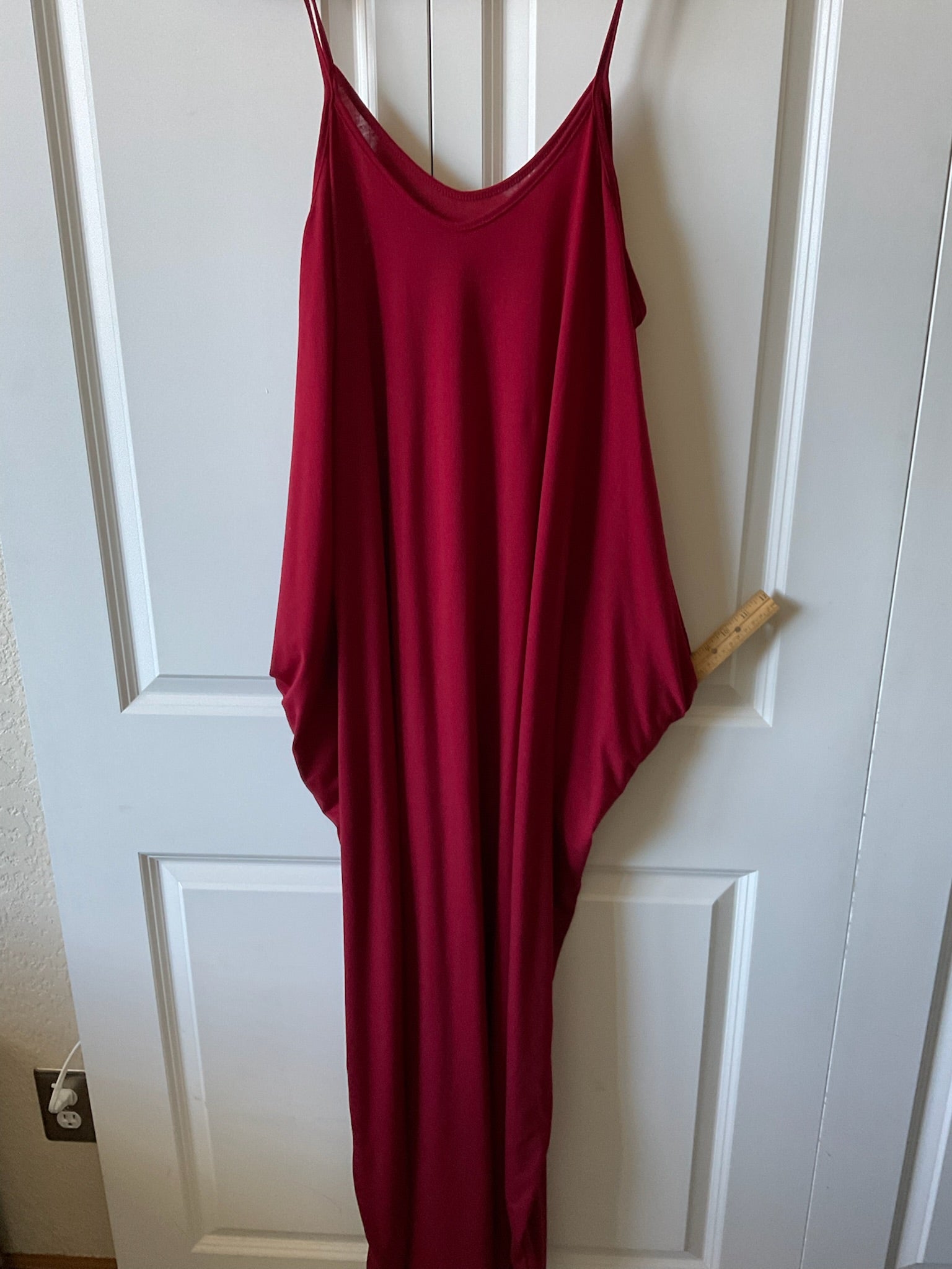 SHEIN Curve Plus Size 3X Red Spaghetti Strap Maxi Dress with Pockets