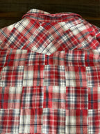 Lucky Brand Men's Red Plaid Pearl Button Up Shirt Size M