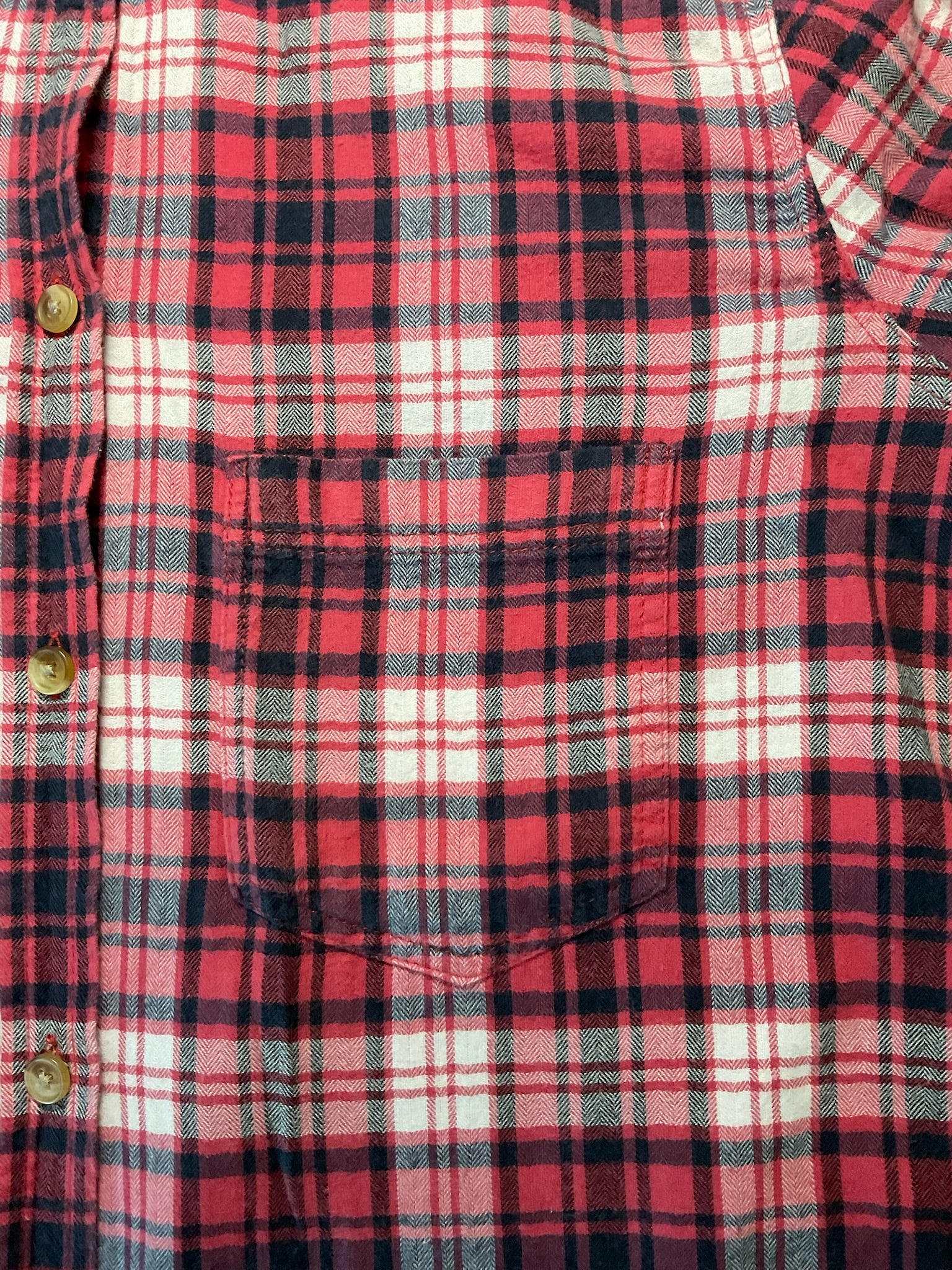 American Eagle Women's  Long Sleeve Button Up Flannel  Red  Black Plaid.  Medium