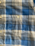 Gap Men's Lived-In Plaid Pearl Snap Button Up Shirt. Size M 
