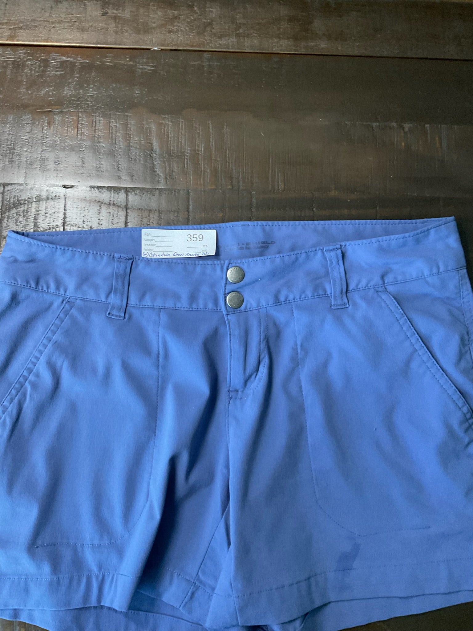 Columbia Blue Shorts Women's Size 8 Omni Hiking Cargo Athletic Outdoor