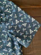 Original Penguin Men's Novelty Shoe Print Short Sleeve Button Up Shirt. Large