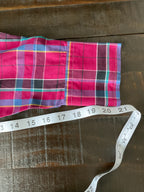 Vintage Saddle King Western Wear Plaid Pearl Snap Shirt Mens XXL Pink Purple Cowboy
