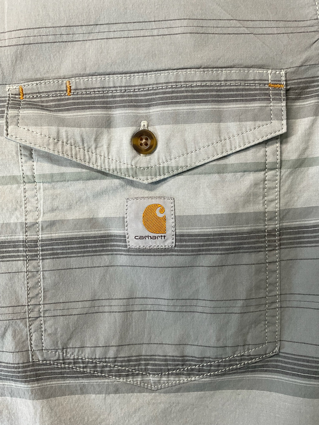 Carhartt Men’s Rugged Flex Relax Fit Lightweight Plaid Shirt - Gray. Medium)