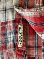 Lucky Brand Men's Red Plaid Pearl Button Up Shirt Size M