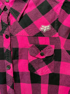 Fox Girls - Women's Pink & Black Plaid Flannel Shirt - Size XL