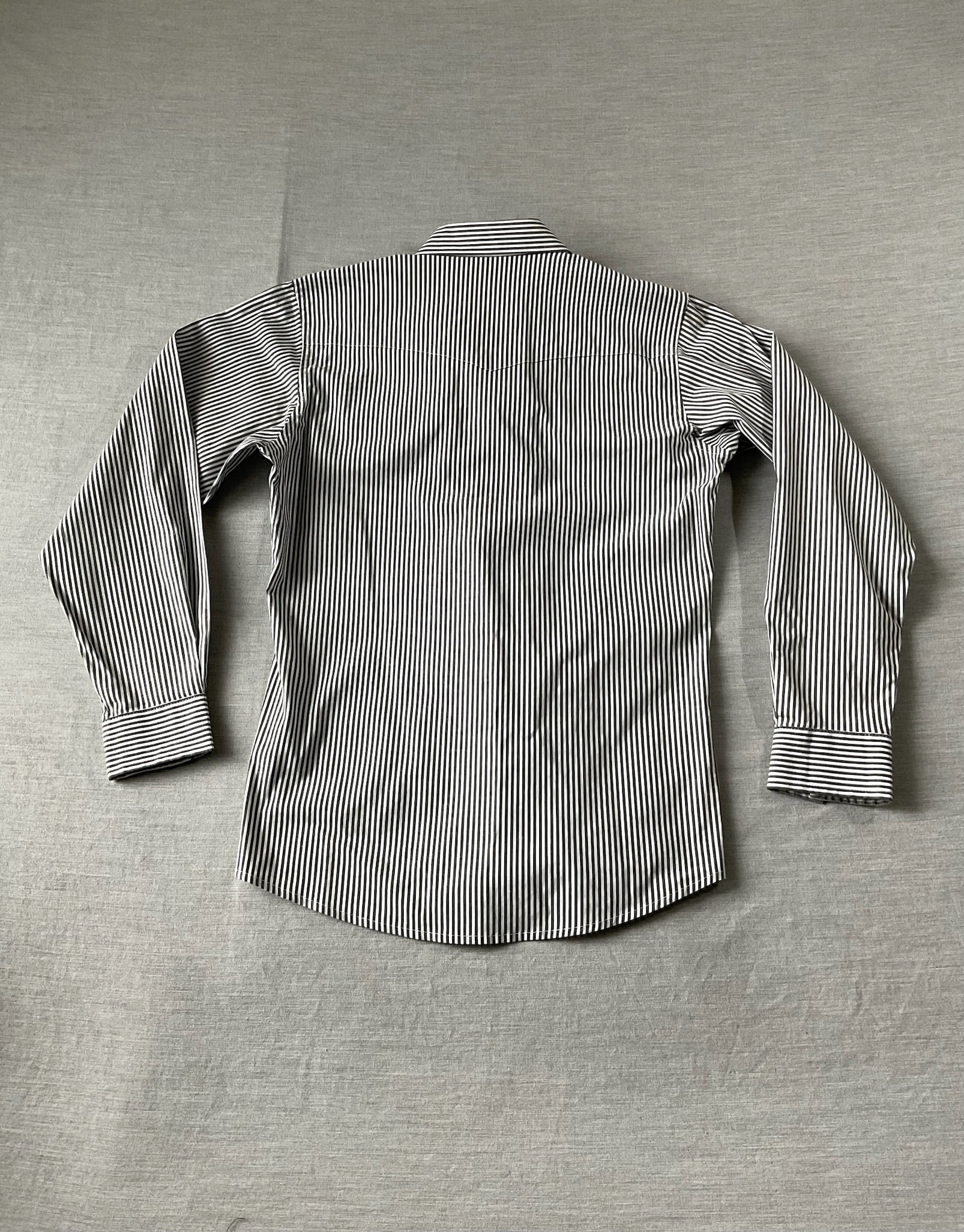 Wrangler Men's Western Stripe Pearl Snap Long Sleeve Shirt - Gray & White - Size XL