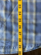 Columbia Men’s Omni Shade Short Sleeve Blue Plaid Button Up Shirt Large 