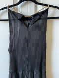 Elegant Black Floor-Length Maxi Dress with Gold Rope Halter Neck - Size Large