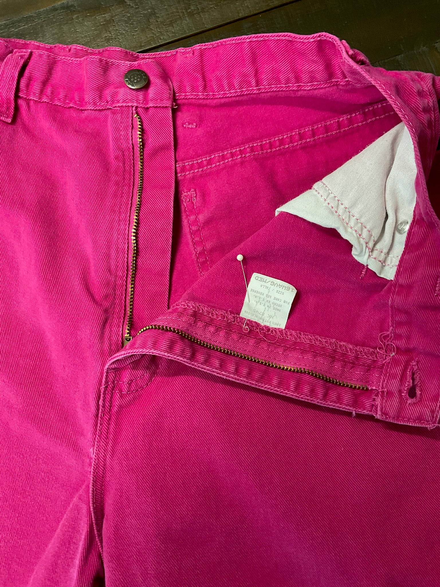 Vintage 80s 90s Sears Pink Denim Shorts Women’s 16 Made in USA High Rise Mom