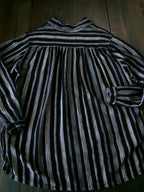 We The Free Oversized 3-Button Striped Shirt - Black & White Size X Small