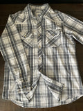 BKE Men's Plaid Button Up Shirt with Metal Buttons. Medium