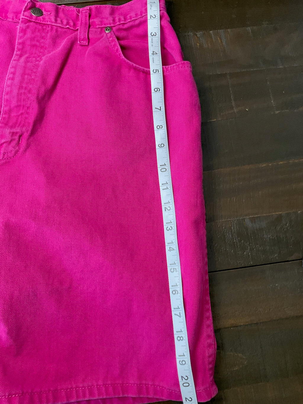 Vintage 80s 90s Sears Pink Denim Shorts Women’s 16 Made in USA High Rise Mom