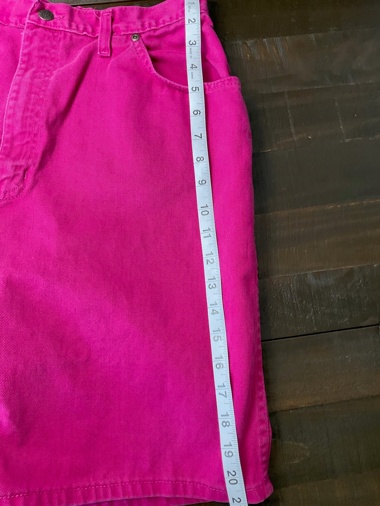 Vintage 80s 90s Sears Pink Denim Shorts Women’s 16 Made in USA High Rise Mom