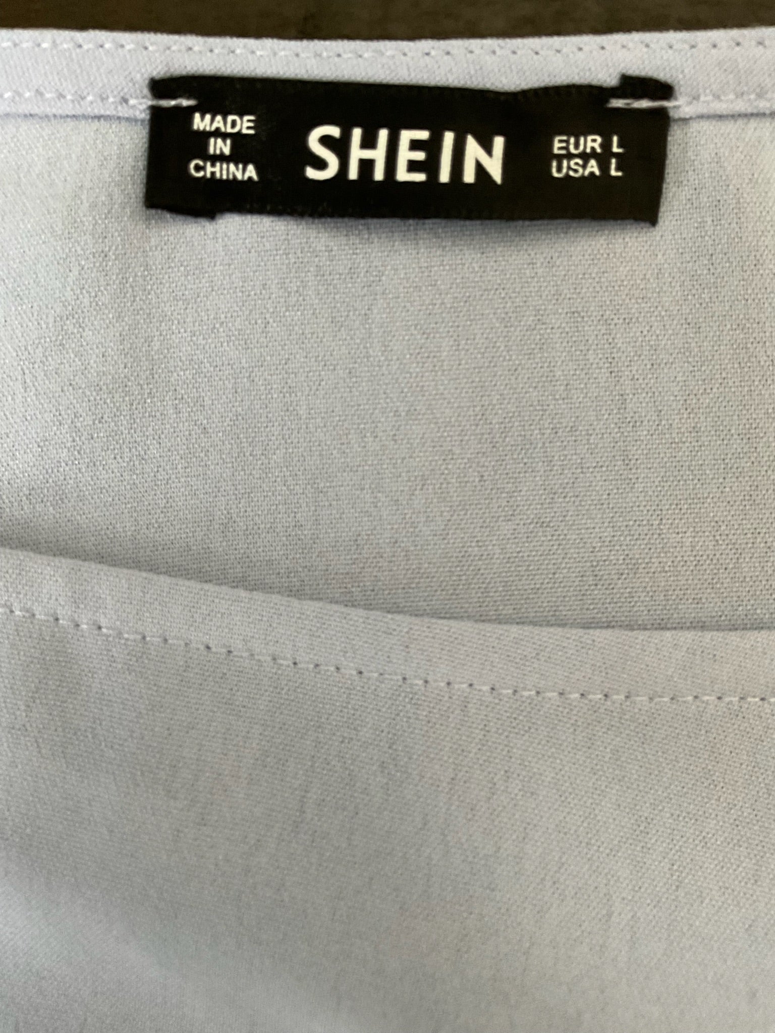 Shein Women's Soft Blue Belted Dress. Size Large 