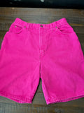 Vintage 80s 90s Sears Pink Denim Shorts Women’s 16 Made in USA High Rise Mom