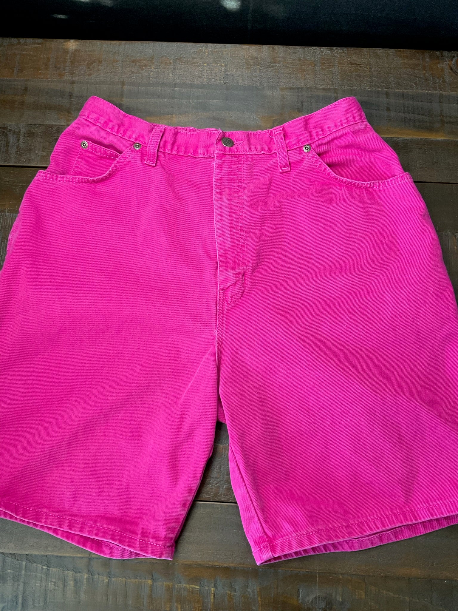 Vintage 80s 90s Sears Pink Denim Shorts Women’s 16 Made in USA High Rise Mom