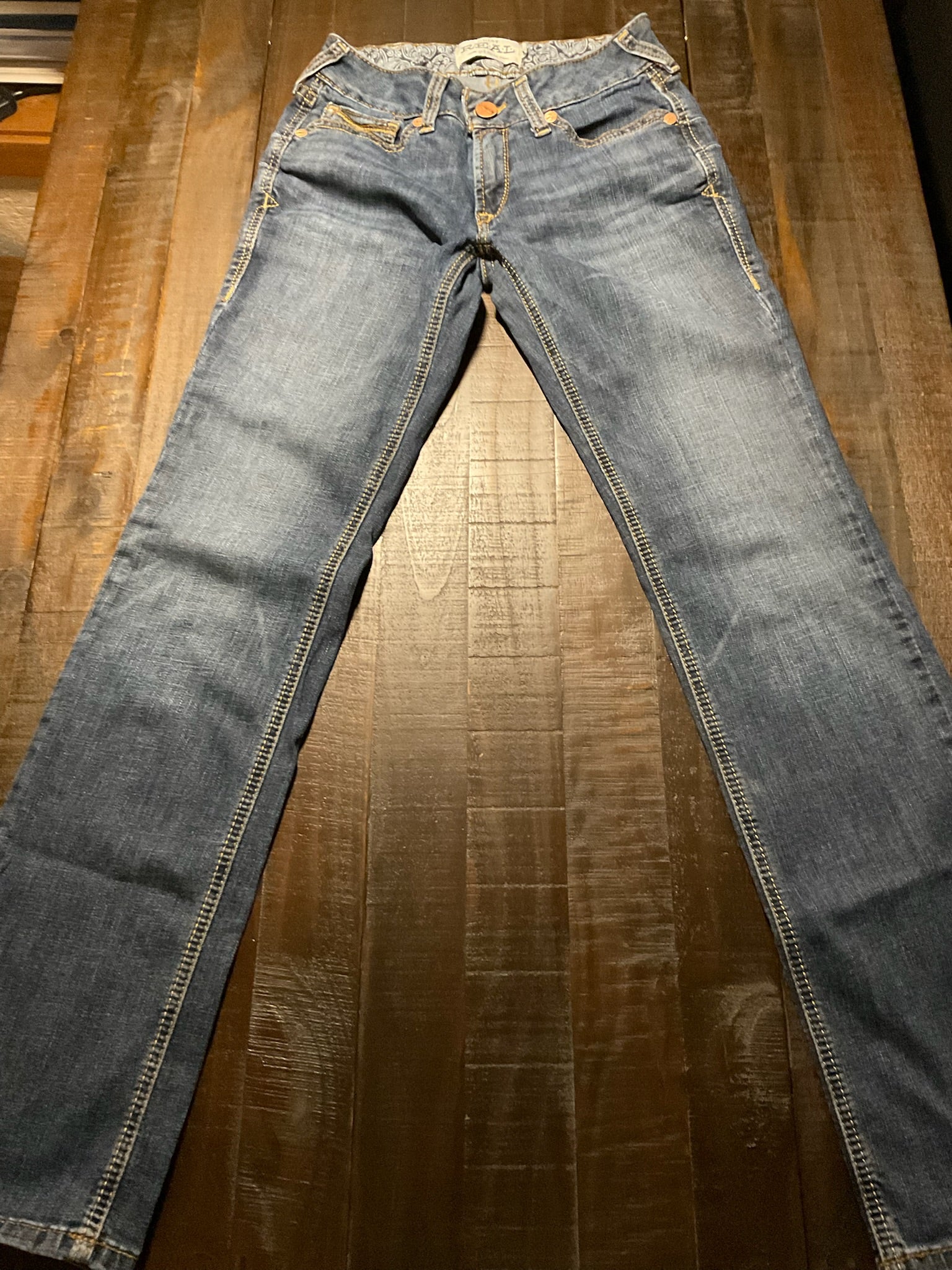 Ariat Women's Goldie Dark Denim Straight Leg Jeans - Size 27R / 10