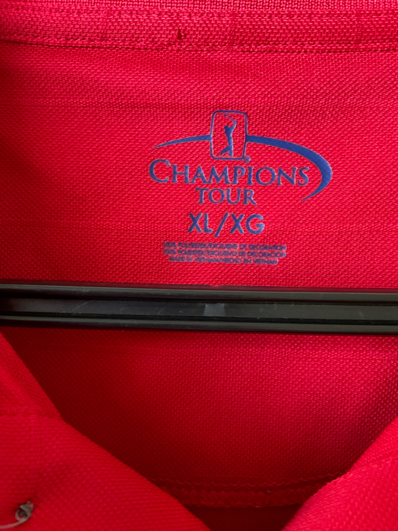 Champion Tour Men's short-sleeve polo in bold red (Size: X-Large)